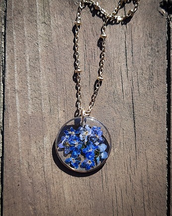 Wisiorek z niezapominajkami, Figa handmade accessories