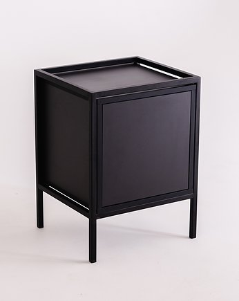Regał stolik nocny z drzwiczkami SKAP BLACK 1R1 DOOR - czarny, CustomForm