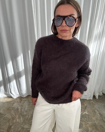 Sweter brown mohair, Patchouli