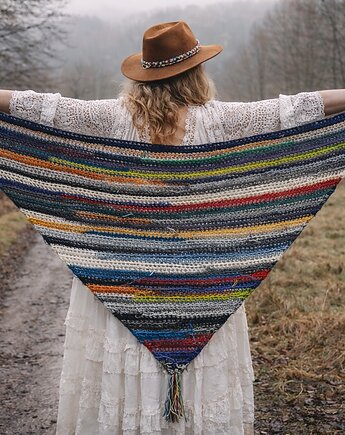 Chusta boho wełniana, Las i Łąka