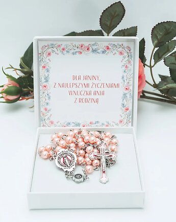 Eleganckie Pudełko na Różaniec z Twoją Dedykacją, Wyjątkowa Pamiątka, Yamira Art Studio