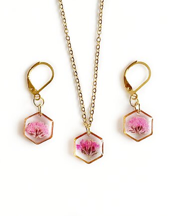 Komplet biżuterii z gipsówką, Colie