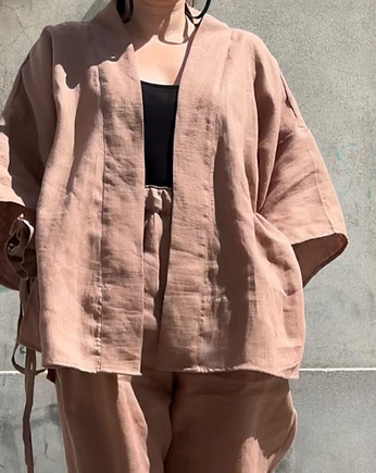 Lniane kimono nr 5 100% LEN, dudo pracownia 