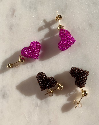 Kolczyki - cuore, LIMONI E FIORI