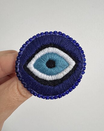 Broszka haftowana oko proroka Nazar handmade