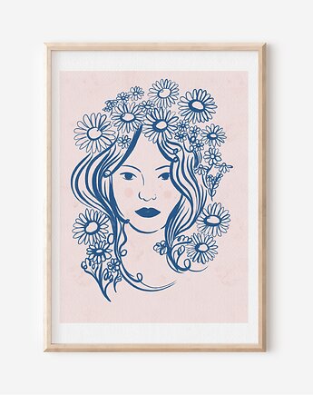 Plakat  botaniczny - DZIEWCZYNA Z RUMIANKAMI, Mint In Paper