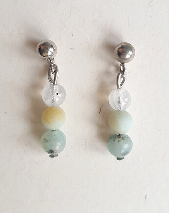 Kolczyki DROPSY MINI jaspis lotus, amazonit, kamień księżycowy, modesign