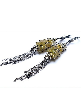 Złote kłosy /gronka/  kolczyki