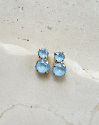 Błękitne Kolczyki Sztyfty PRETTY Sky Ignite , White Jasmine