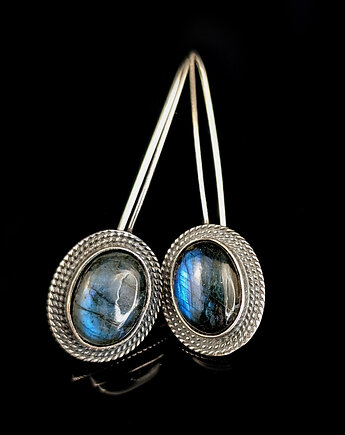Kolczyki srebrne romantyczne labradoryty, Pracownia Neores