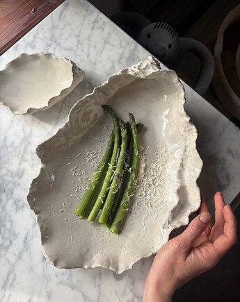 Ceramiczna Patera Ostryga XXL Organic Pearl White, Maison Fragile