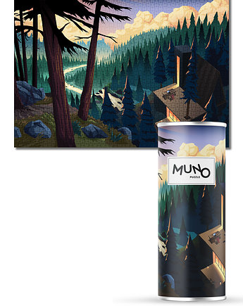 Muno Puzzle Forest Retreat by Michał Adamiec 2000 el. w ozdobnej tubie, MUNO puzzle