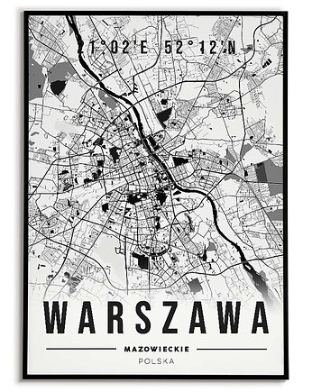 Plakat miasto POLSKA - WARSZAWA 3  obraz MAPA, Bajkowe Obrazki