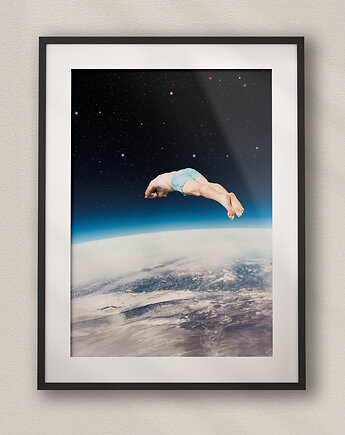 Plakat Skok w bok - Kolaż Fine Art - Dekoracja Ścienna Do Salonu, DAPIDOKA