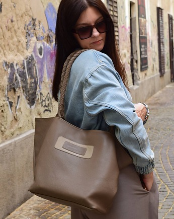 Skórzana torebka shopper - Sara, beautifulthings