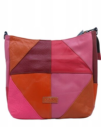 Torebka damska klasyczna skórzana na ramię oryginalna szeroki pasek OLIVKA, Olivka Warsaw