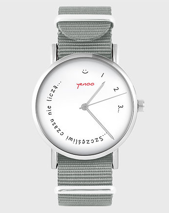 Zegarek - Szczęśliwi... - szary, nylonowy, yenoo