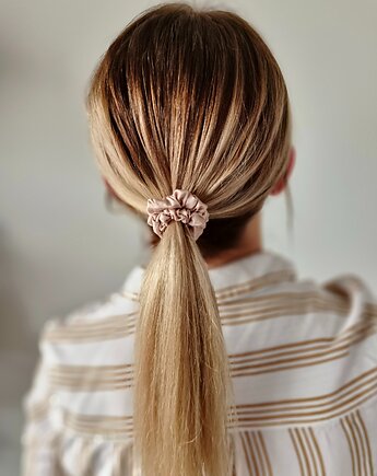 Gumka jedwabna, scrunchie, frotka pearl blonde MINI, Capillum