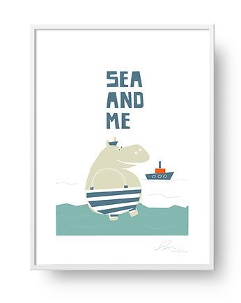 Plakat  SEA AND ME Hipopo, PAKOWANIE PREZENTÓW - Papier do pakowani