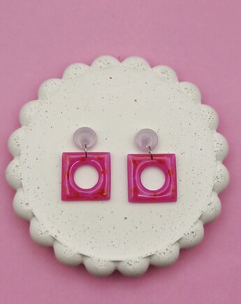 Kolczyki SQUARE sweet pink, WILDBI design