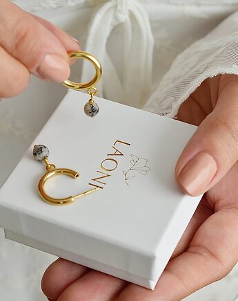 Kolczyki koła z kamieniem dalmatyńskim, Laoni