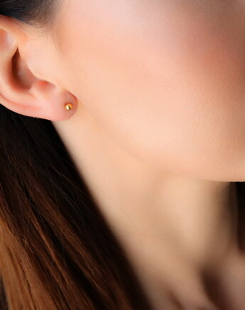 Kolczyki kulki sztyfty- srebro 925 pozłacane, Coccola JEWELLERY