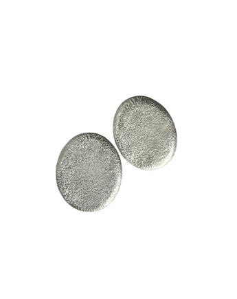 Fakturowane kolczyki na sztyftach duże owale, Bellamente