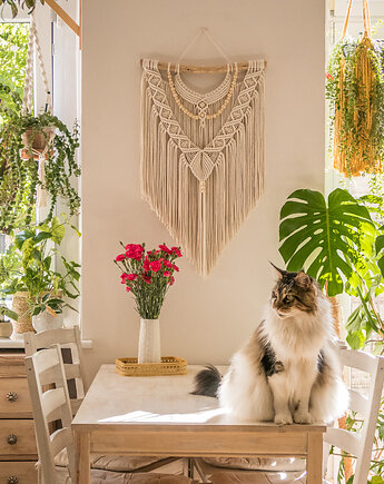 Makrama Mena kremowa, Poplecione Makramy