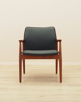 Fotel wypoczynkowy Grete Jalk, teak i skóra, lata 70., Przetwory design