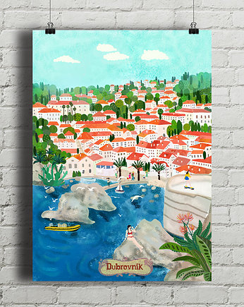 Chorwacja Dubrownik - plakat fine art giclee, minimalmill