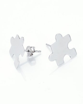 Kolczyki puzzle srebrne, Best Wish