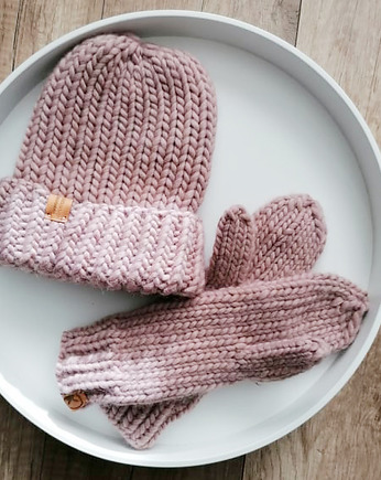 KOMPLET czapka i rękawiczki, KROdesign handmade