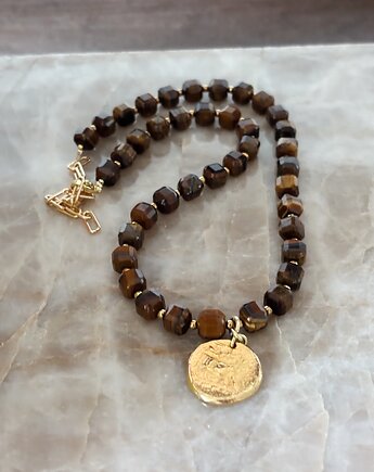 Naszyjnik Tygrysie Oko Moneta, Chmolowska Jewellery