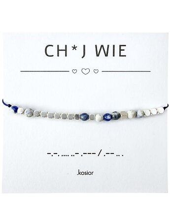 Bransoletka unisex - CHUJ WIE - Sodalit, Hematyt - koncentracja, karolina kosior