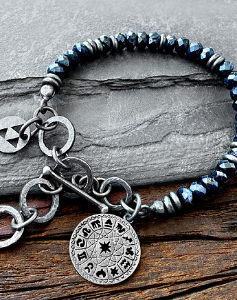 Bransoletka Zodiak z szafirem, talizman dobrobytu, SHAMBALA