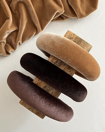 Brązowa welurowa opaska na gąbce, Volie Line