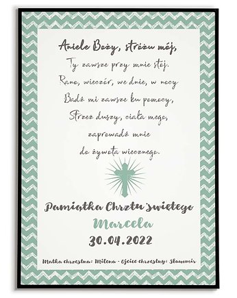 PLAKAT personalizowany metryczka z okazji CHRZTU ŚW. dla dziecka, Bajkowe Obrazki