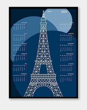 Plakat Kalendarz Paryż 2024, Pracownia Och Art