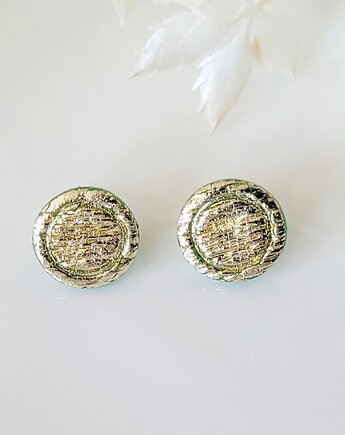 Kolczyki sztyfty, złoto na jadeicie, LIVKA casual style