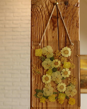 Obrazek z żółtymi kwiatami w żywicy, Floral Home