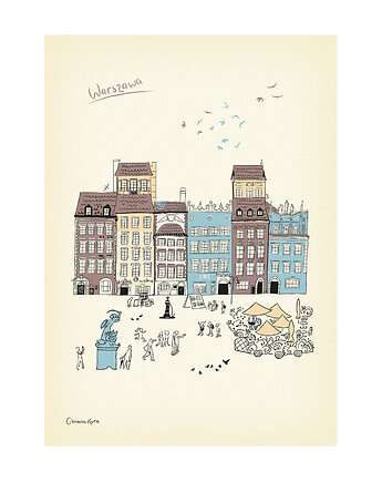Plakat A4 Warszawa Kamieniczki, Gliniana Kura