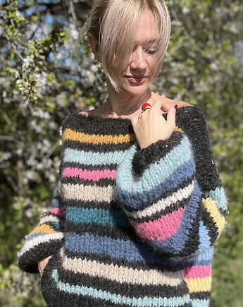 Sweter oversize, Swetry na drutach