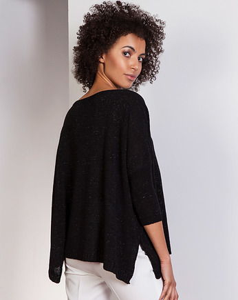Sweter oversize, SWE114 czarny, Lanti