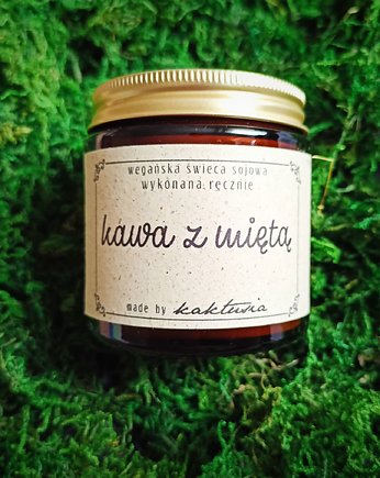 KAWA z MIĘTĄ - świeca sojowa 120ml, kaktusia