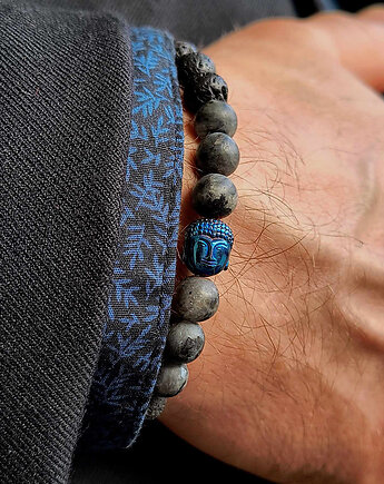 Bransoleta Męska Budda Amulet obwód 19cm, ZIĘBA