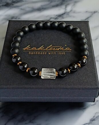 OCZYSZCZENIE,OCHRONA, SIŁA : kryształ górski, turmalin, onyks : gold, kaktusia