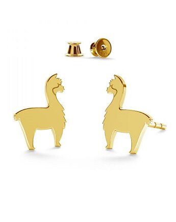 Kolczyki ALPAKA / LAMA - srebro złocone, ISSI Jewelry
