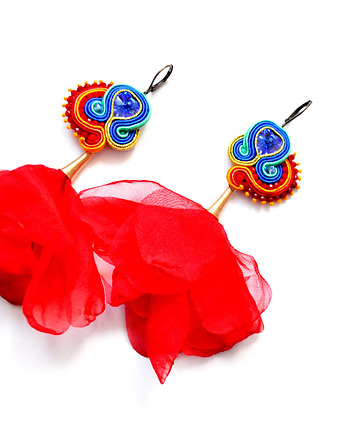 Sutaszowe kolczyki RED&BLUE, Sylwia Żak