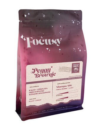 Kawa ziarnista PEGGY BROWNIE  słodkie i kremowe espresso 250 g, Focusy