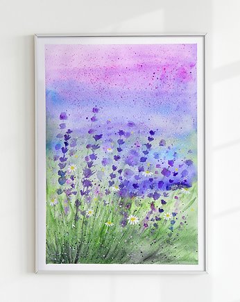 Sale! Oryginalna akwarela. Lawenda 30x40cm, Malgorzata Domanska